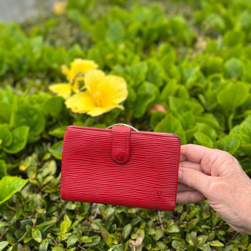 Louis Vuitton Red Épi Leather Compact Wallet